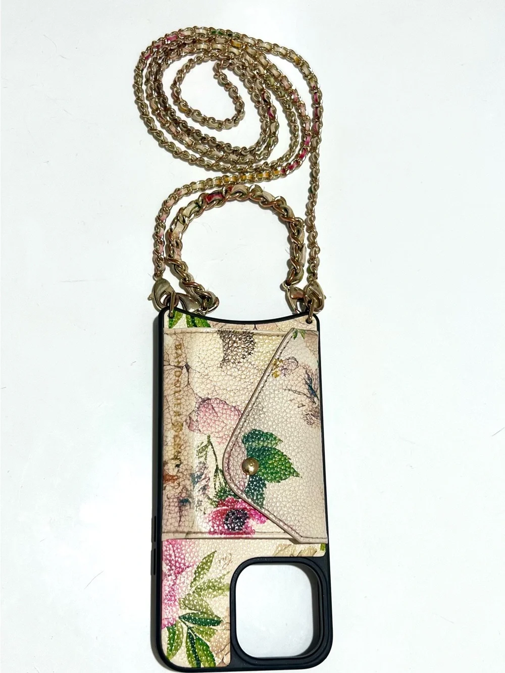 Bandolier Lily Ceci Ivory Floral Case W/Crossbody & Wristlet iPhone 15 ProMax